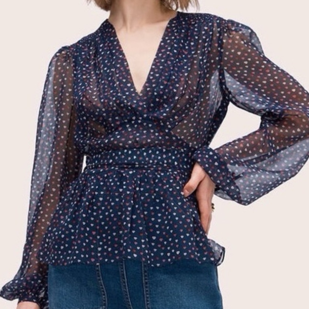 Kate Spade Lips 100% Silk Blouse(size 00)